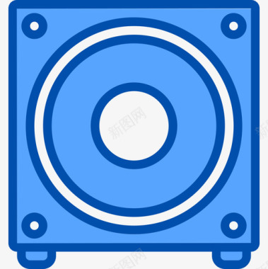 扬声器音乐61蓝色图标图标