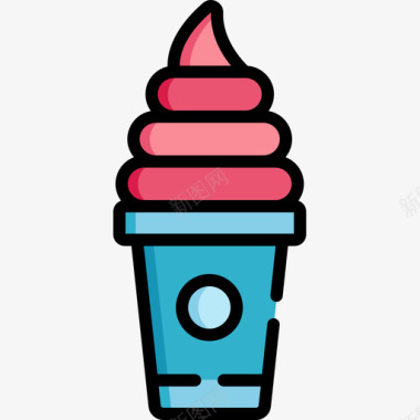 冰淇淋糖果店13线性颜色图标图标