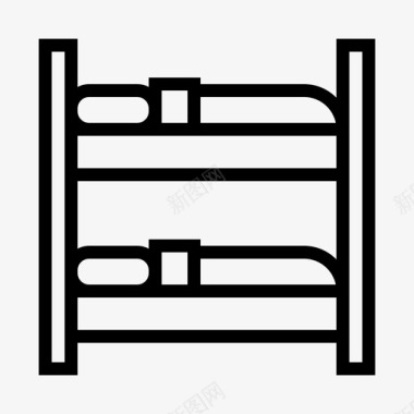 双层床宿舍家具图标图标