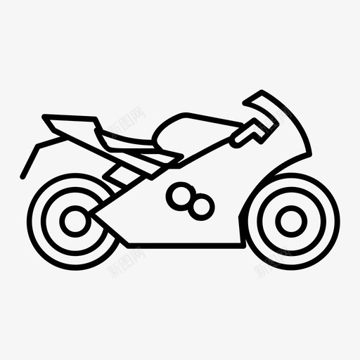 摩托车自行车摩托车手图标svg_新图网 https://ixintu.com 交通工具 侧视图 摩托 摩托车 自行车 车手 车辆