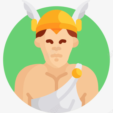 赫耳墨斯希腊神话9扁平图标图标