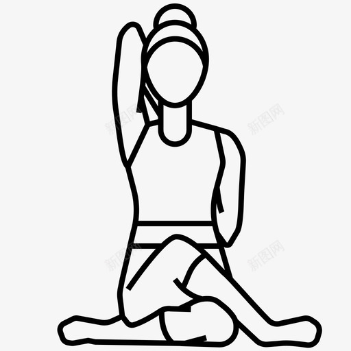 瑜伽姿势平衡身体图标svg_新图网 https://ixintu.com 伸展 姿势 平衡 瑜伽 身体 轮廓