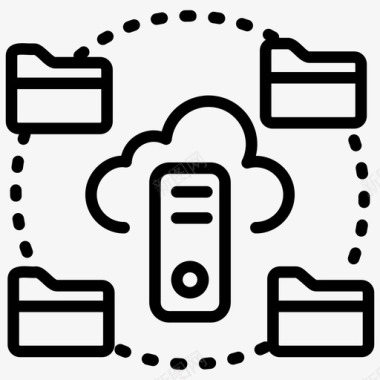 云服务器文件夹云计算云数据存储图标图标