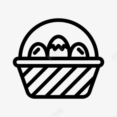 蛋篮子装饰复活节图标图标