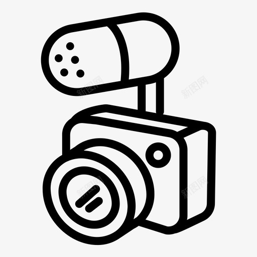 带麦克风的摄像头录音视频录像机和视频平台图标svg_新图网 https://ixintu.com 平台 录像机 录音 摄像头 视频 麦克风