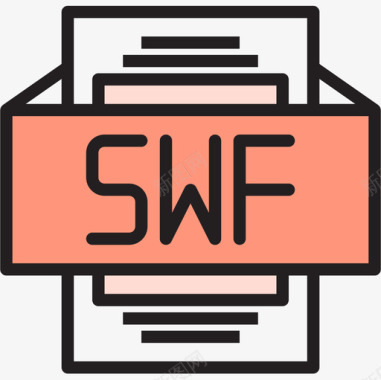 Swf文件类型2线性颜色图标图标
