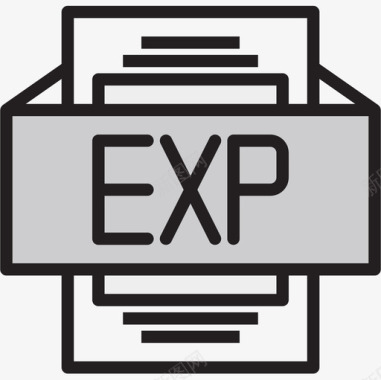 Exp文件类型2线性颜色图标图标