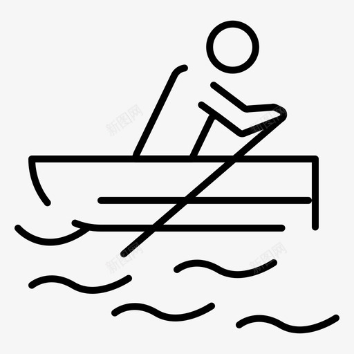 划船划艇训练图标svg_新图网 https://ixintu.com 中庭 划船 划艇 常规 水上 虚线 训练 运动 运动中 运动训练