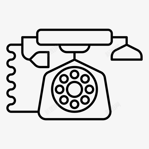 旋转电话古董旧图标svg_新图网 https://ixintu.com 古董 复古 复古物品 旋转电话 旧 风格