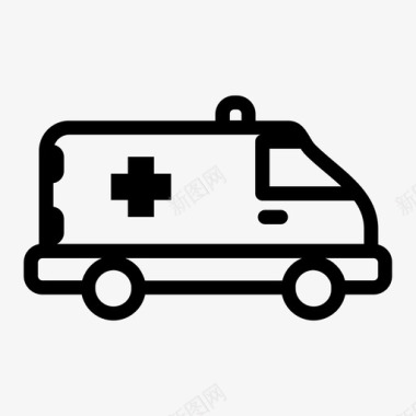 救护车医疗红十字会图标图标