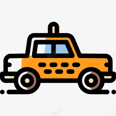 出租车城市元素41颜色省略图标图标