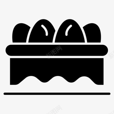 复活节篮子彩蛋复活节蛋糕图标图标