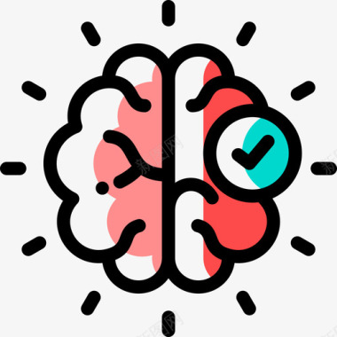大脑思维38色彩省略图标图标