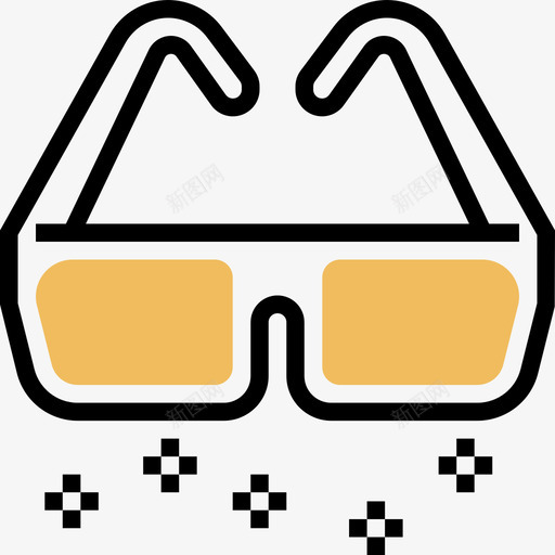 3d眼镜电子游戏7黄影图标svg_新图网 https://ixintu.com 3d 电子游戏 眼镜 黄影