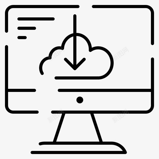 云驱动图标svg_新图网 https://ixintu.com 下载 云 安装 视频制作和计算机硬件常规虚线 驱动
