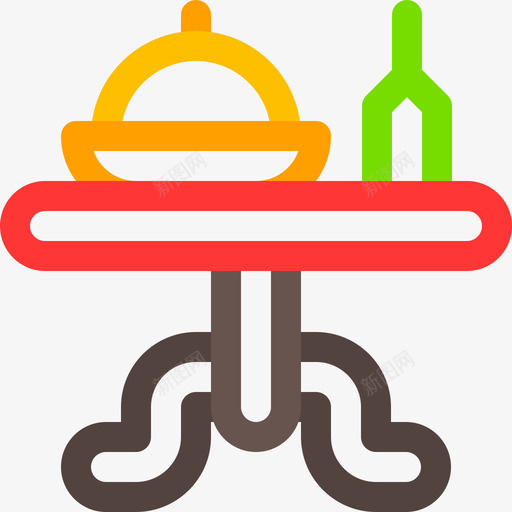 餐桌床和早餐20线性颜色图标svg_新图网 https://ixintu.com 床和早餐20 线性颜色 餐桌
