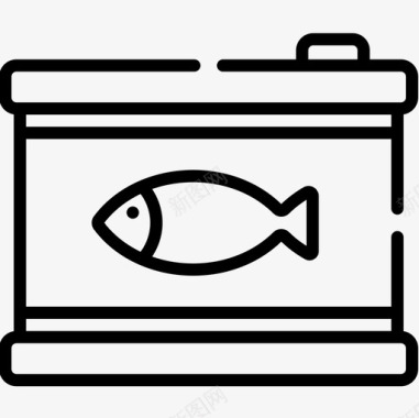 鱼类食品宠物店53线性图标图标