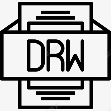 Drw文件类型3线性图标图标