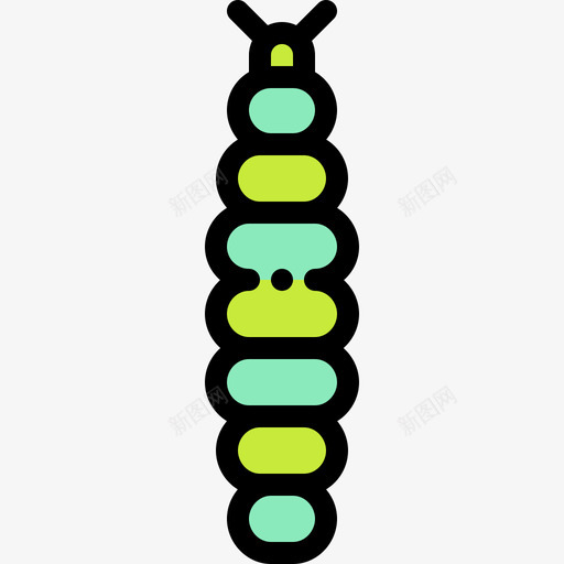 毛虫昆虫12线状颜色图标svg_新图网 https://ixintu.com 昆虫12 毛虫 线状颜色