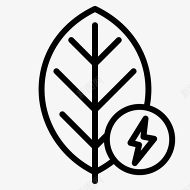 绿色能源电树叶图标图标
