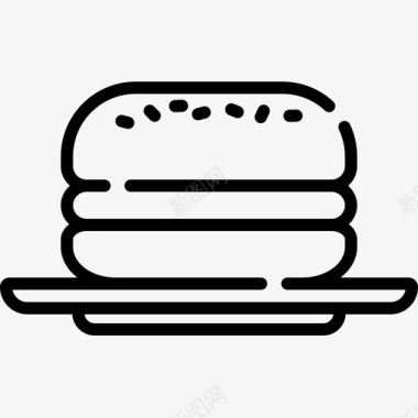 汉堡包面包店52直系图标图标