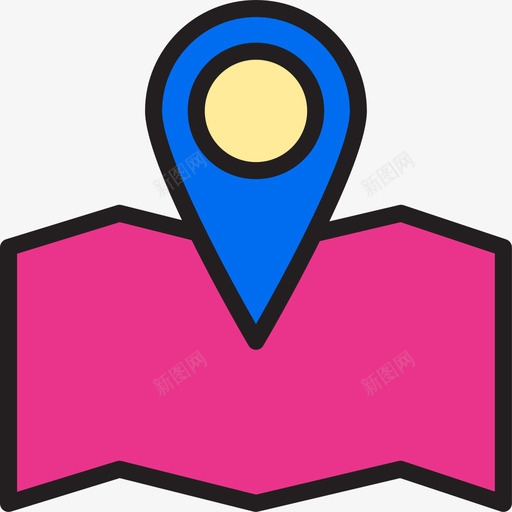 地图位置购物和电子商务5线性颜色图标svg_新图网 https://ixintu.com 位置 地图 电子商务 线性 购物 颜色