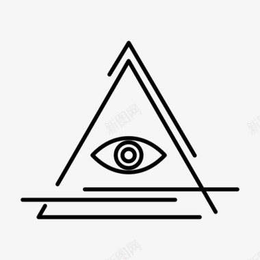 眼睛光照灯金字塔图标图标