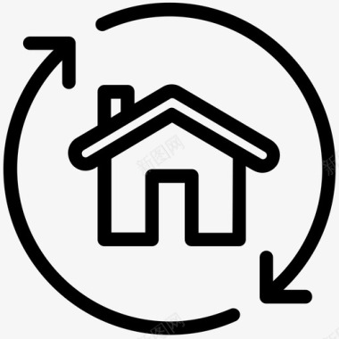 房屋交换箭头房屋图标图标