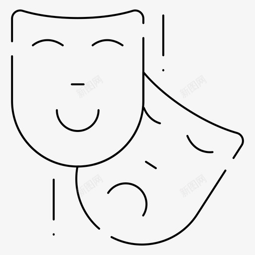 表演面具人物图标svg_新图网 https://ixintu.com 人物 剧院 希腊 独立日 细线 表演 面具