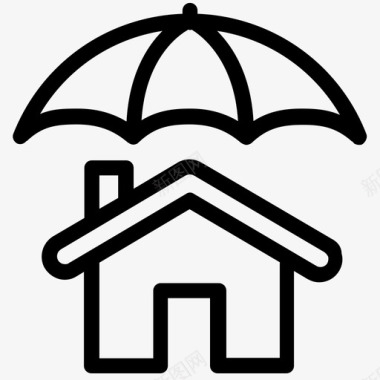 家庭保险房子保护图标图标