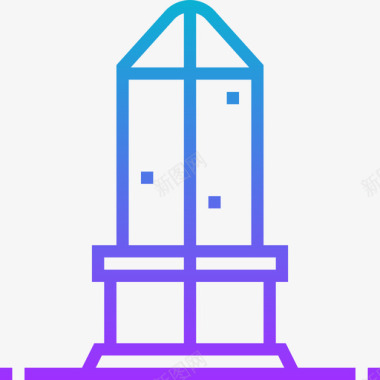 方尖碑法国符号3梯度图标图标