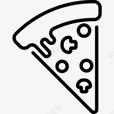 披萨片快餐45直式图标图标