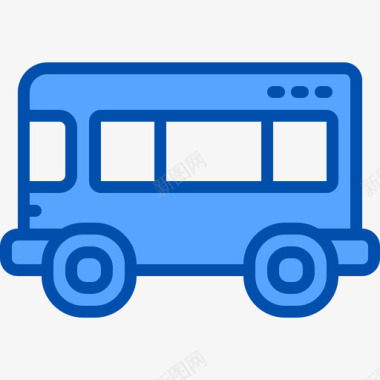 巴士生活方式3蓝色图标图标