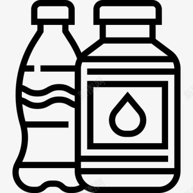 塑料瓶垃圾4线性图标图标