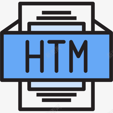 Htm文件类型2线性颜色图标图标