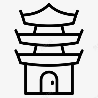 寺庙建筑地标图标图标