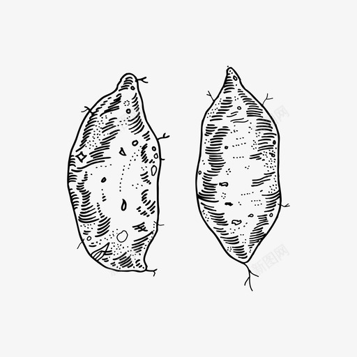红薯巴塔塔纯素土豆图标svg_新图网 https://ixintu.com 土豆 巴塔 手拉 水果 红薯 纯素 蔬菜