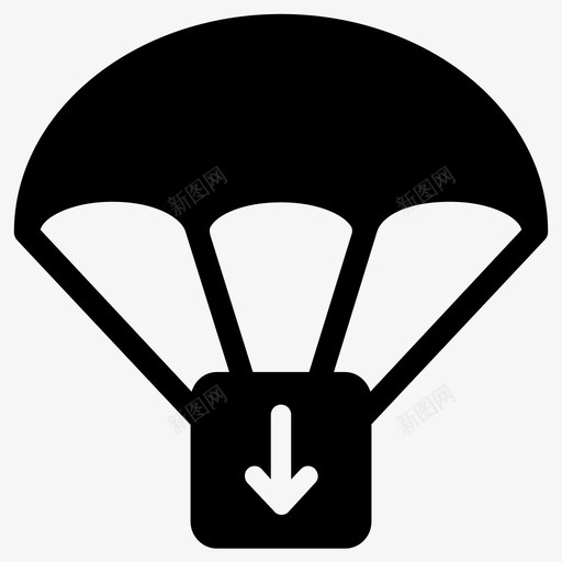补给空投包裹图标svg_新图网 https://ixintu.com 包裹 提供 空投 补给 降落伞