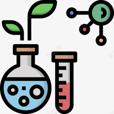 化学遗传学和生物工程3线性颜色图标图标