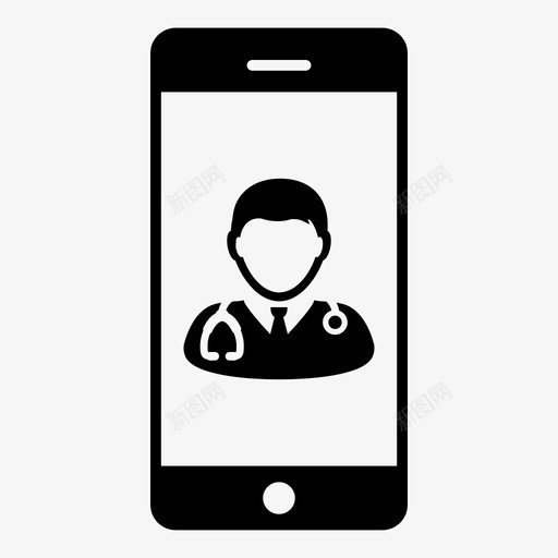 医生咨询健康图标svg_新图网 https://ixintu.com 健康 医学 医生 医生向量图标 医疗 听诊器 咨询 智能手机