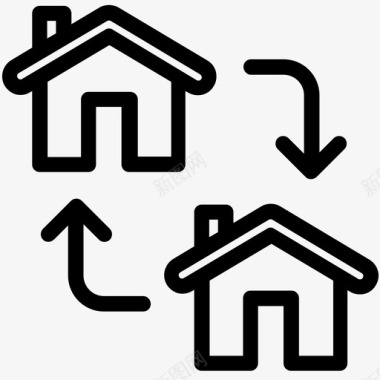 房屋交换房屋房产图标图标