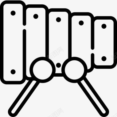 木琴儿童玩具10线性图标图标