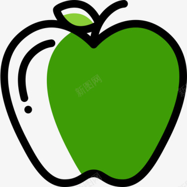 苹果健康食品15色差图标图标