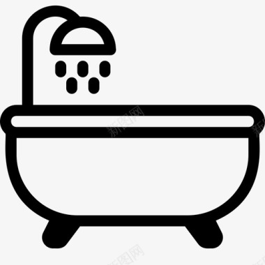 浴缸家房子图标图标
