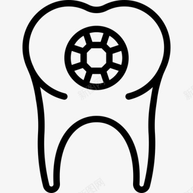 牙齿首饰8线状图标图标