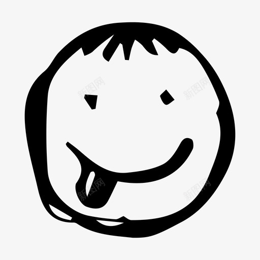 吐舌头涂鸦表情符号图标svg_新图网 https://ixintu.com 微笑 涂鸦 符号 舌头 表情
