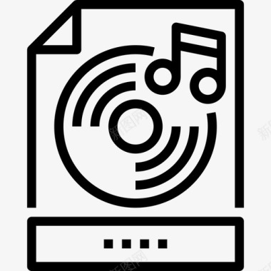 音乐文件文件和文件夹13线性图标图标