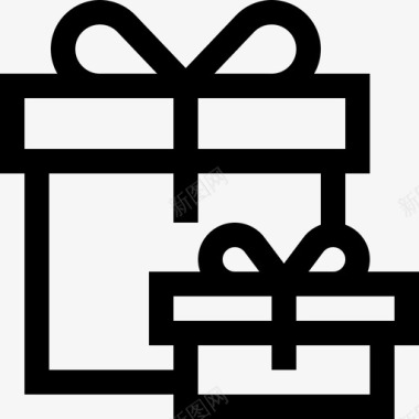 礼品盒冬季38直线型图标图标