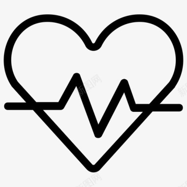 心电图心脏病学心跳图标图标