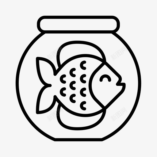 鱼缸宠物宠物鱼图标svg_新图网 https://ixintu.com 宠物 鱼缸